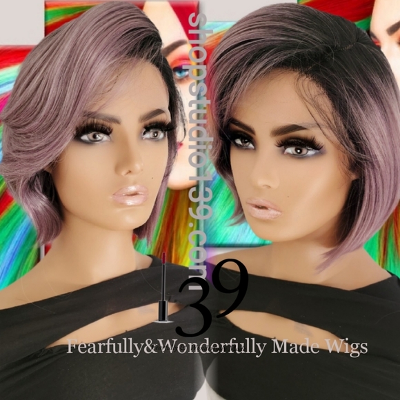 Sexy Lavender bob wig with side part - Picture 1 of 5